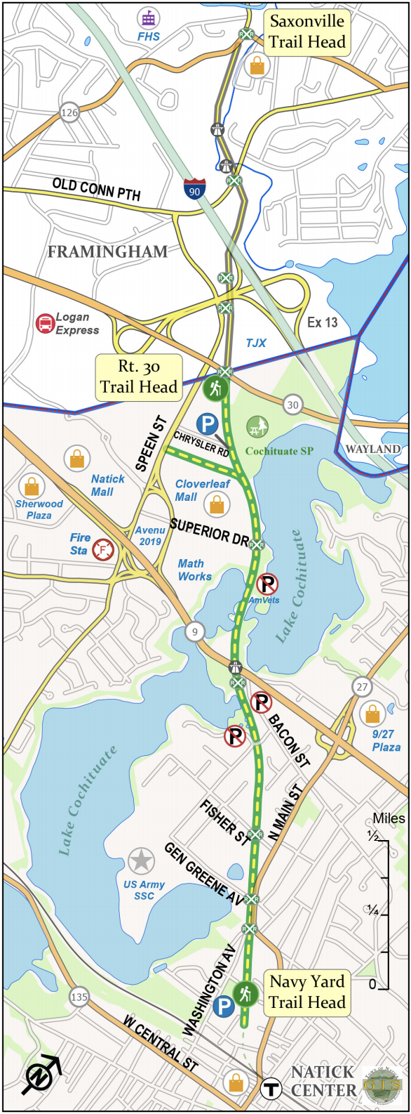 Cochituate Rail Trail Map