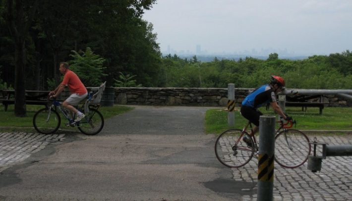 Chickatawbut Road in the Blue Hills Reservation, pictured in summer 2012. Photo courtesy of Lee Toma/Bike Milton.