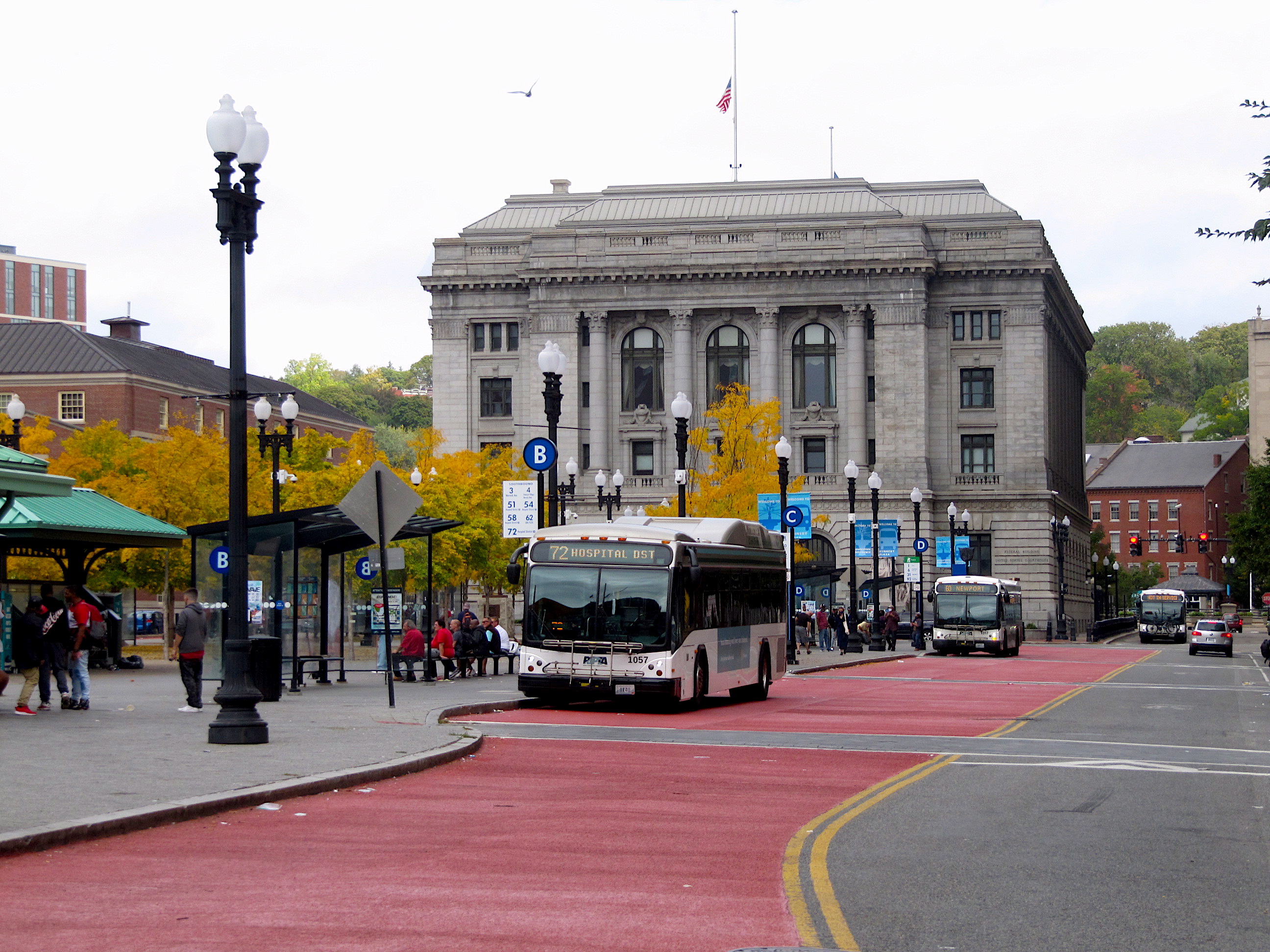 Kennedy Plaza bus hub in downtown Providence, RI