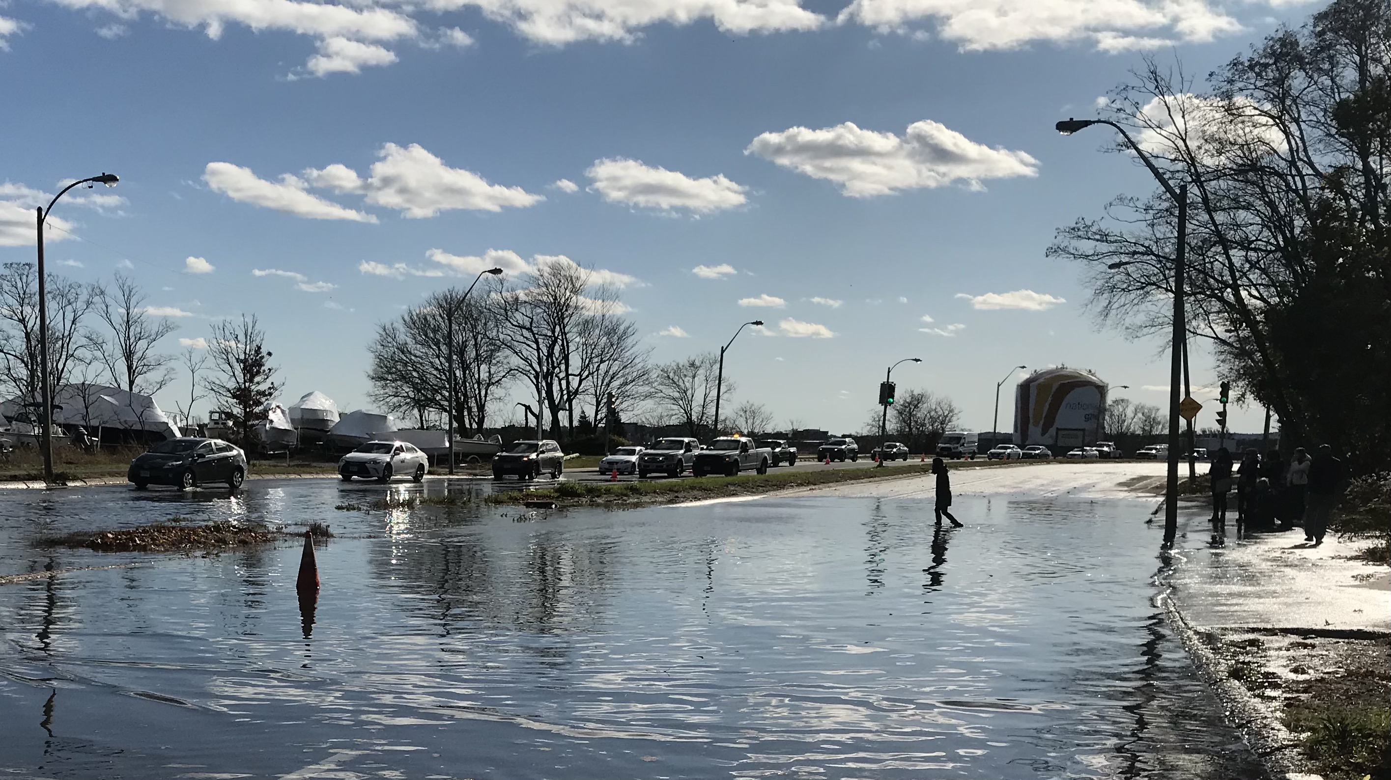 Flooding on Morrissey Boulevard in Dorchester during a "king tide" event