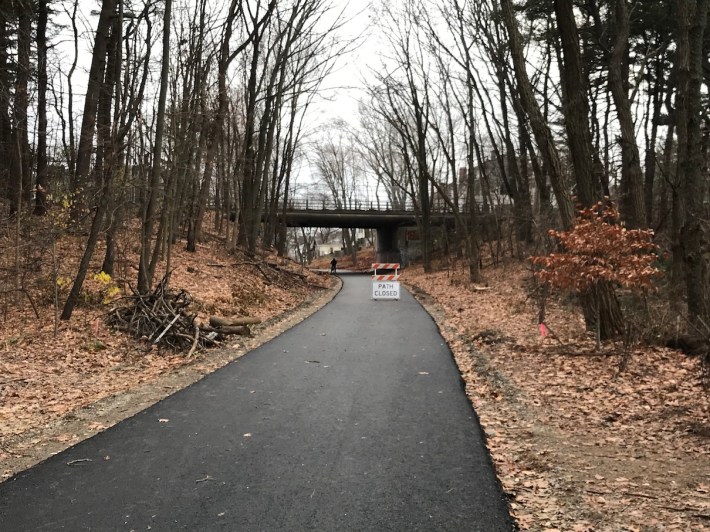 The Watertown-Cambridge Greenway at Huron Ave. near Fresh Pond.