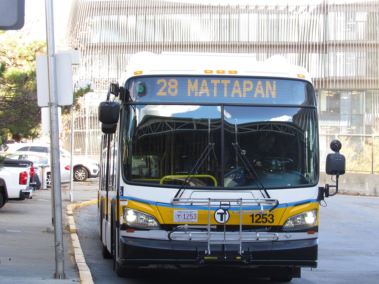 A Route 28 bus at Ruggles station.