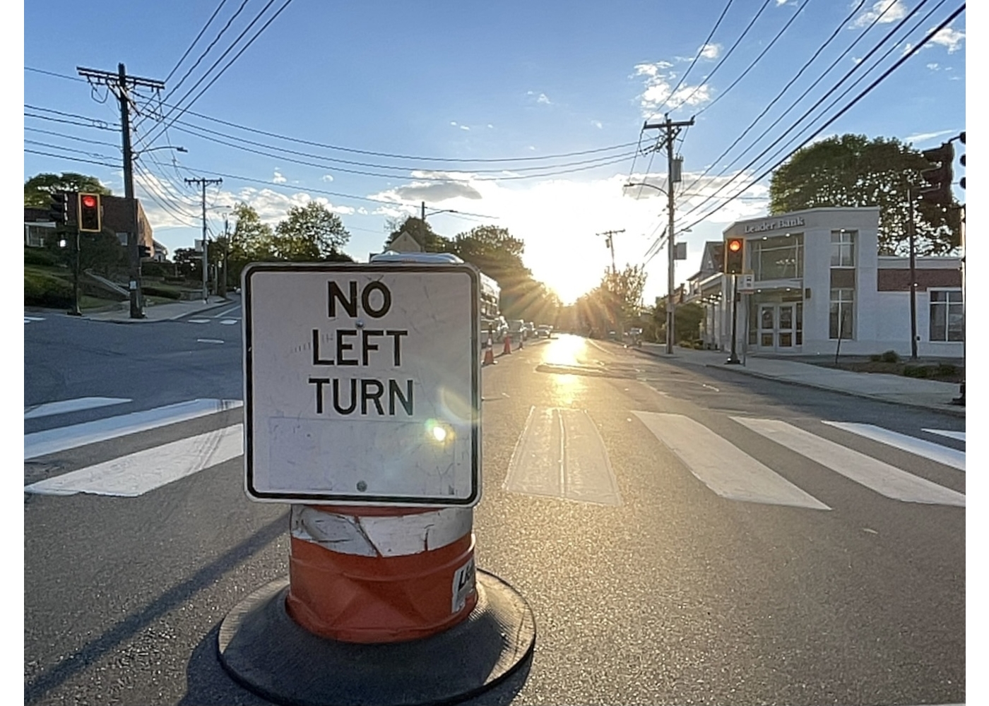 No-Left-Turn sign on Mass. Ave. in Arlington