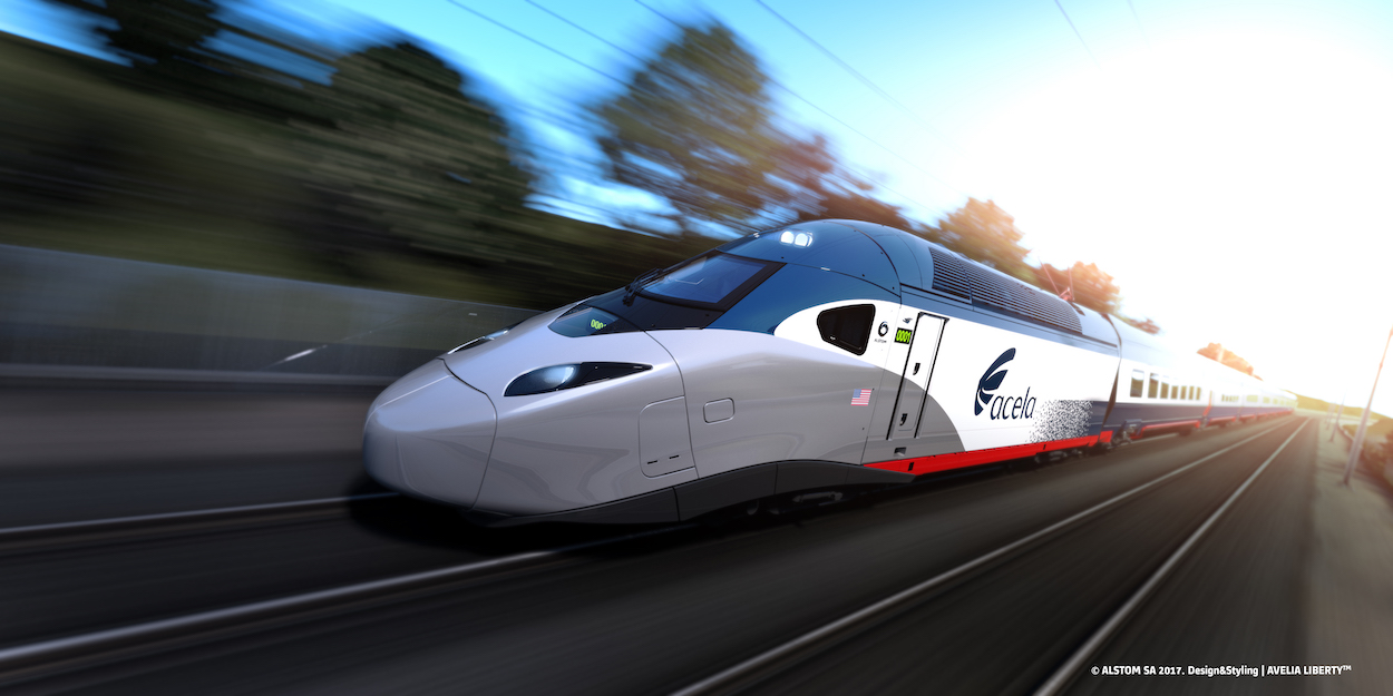 A rendering of Amtrak's new Acela trains, scheduled to enter service in 2022.