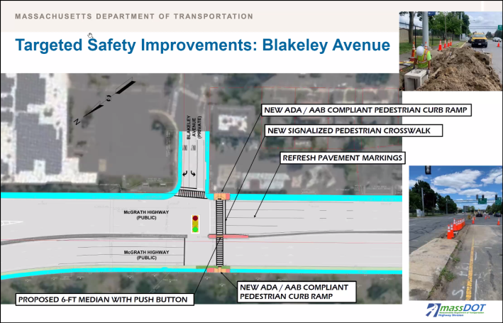 Proposed safety improvements at Blakeley Ave. and McGrath Hwy. in Somerville