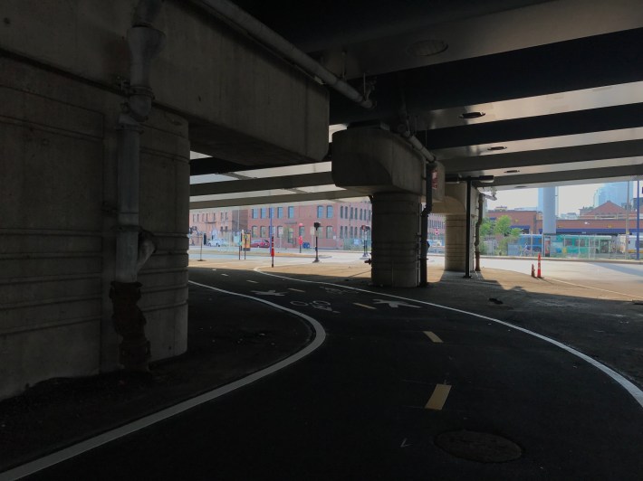 Bike path under I-93 near Albany Street