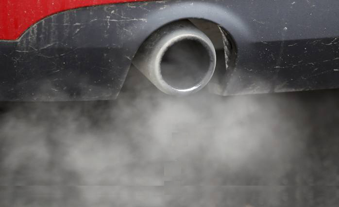 Tailpipe with exhaust fumes