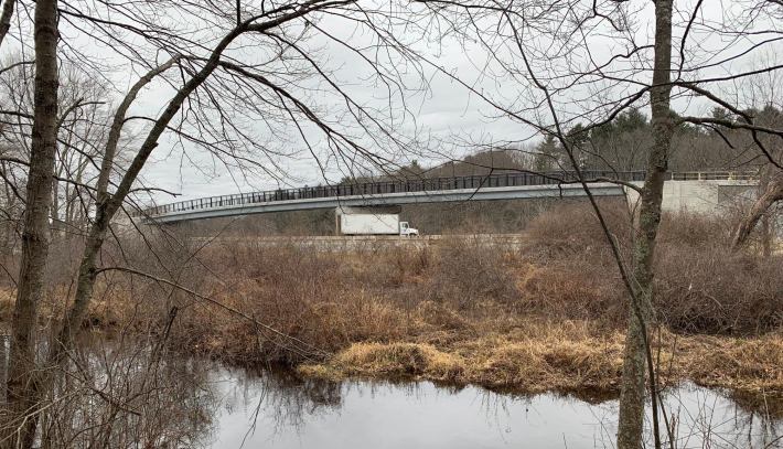 The new Bruce Freeman Rail Trail Bridge over Route 2 in Concord, expected to open in spring 2022.