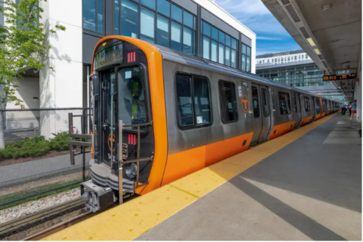 A new Orange Line train at Assembly Station, Summer 2019. Courtesy of the MBTA